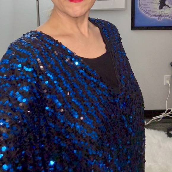 New Jennafer Grace Midnight Blue Sequin Kaftan - Limited Edition, Handmade - XL - Picture 5 of 8